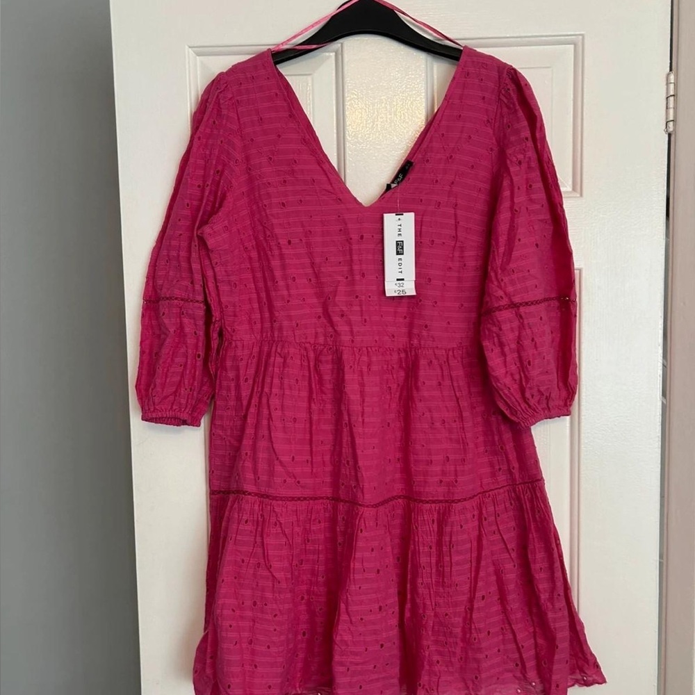 F&F Vibrant Pink Long Sleeve Dress